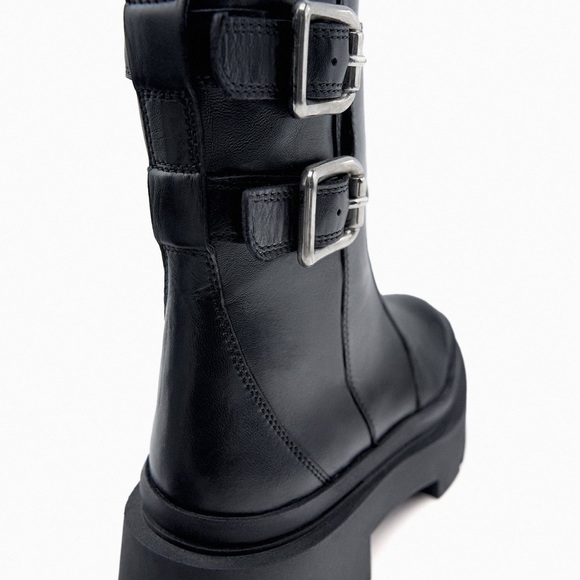 NEW Buckled Leather Ankle Boots - Picture 10 of 16